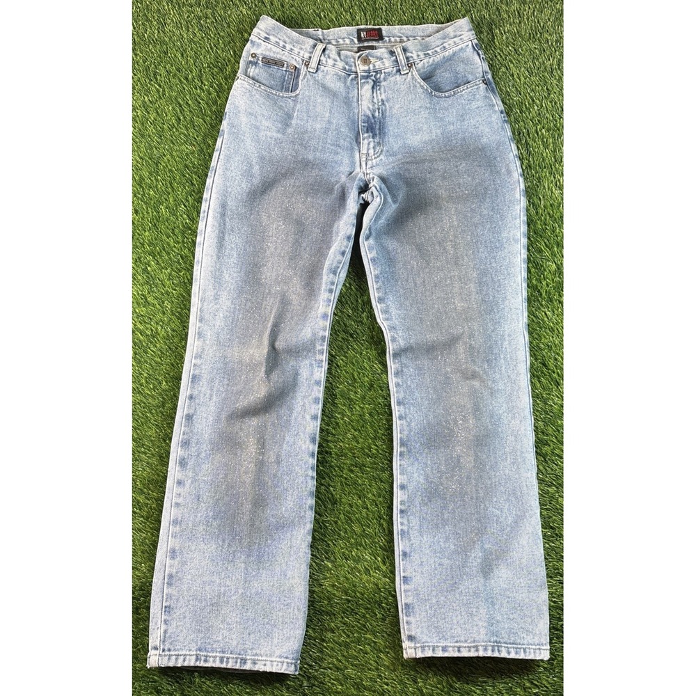NY New York & Company Women's Blue Jeans Sz 10 Sparkle Glitter 100% Cotton